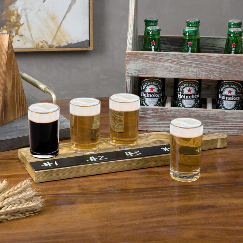 4 Piece 118ml Glass Beer Flight Set