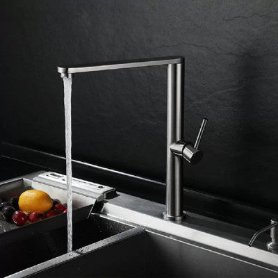 Juno Black Commercials Stainless Steel 360 Degree Rotatable Kitchen Sink Faucet with Hot & Cold Water Mixer