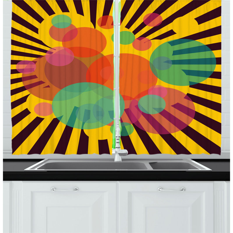 Geometric Pointed Kitchen Curtain