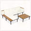 Ensemble de canapé de patio en L en bois d'acacia avec table d'appoint et coussins de 3,15 po-752810176
