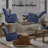Upholstered Manual Swivel Rocker Recliner Chair, Large Glider Recliner, High Back, Deep Seat-222149572