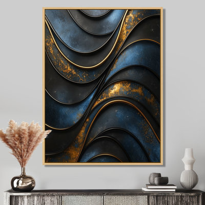 Odina Fractal Aqua Drift Of Marble II - art mural transitionnel