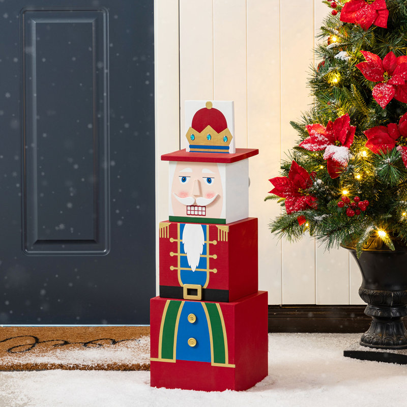 Décoration de Noël réversible en forme de porche 24,5 "H Père Noël et casse-noisette