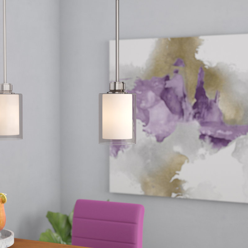 Aitkens 1 - Light LED Single Pendant, 46" H x 5.5" W x 5.5" D, Satin Nickel
