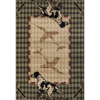 Tapis vert / beige Pippen