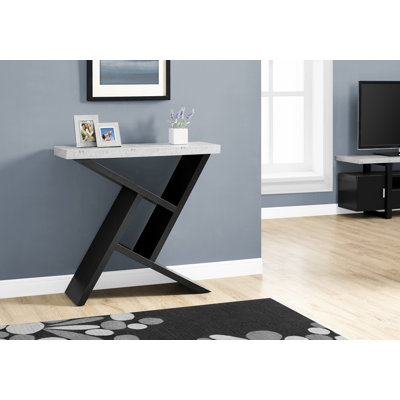 Console d'appoint étroite pour le vestibule ou le salon, finition contemporaine en stratifié gris et noir | Idée de cadeau