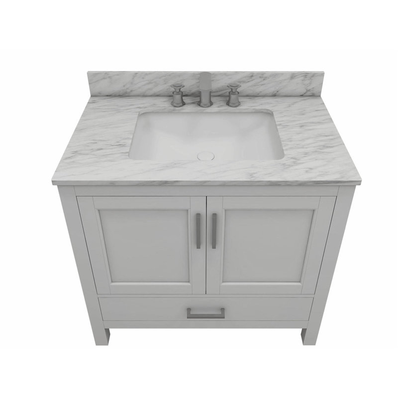 36.00'' Single Bathroom Vanity with Faux Marble Top