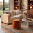 Round Chenille Ottoman-1159046817