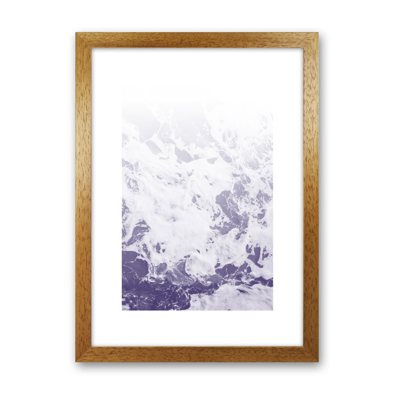 Purple Ocean - Print, 42cm H x 29.7cm W x 3cm D, Oak Framed
