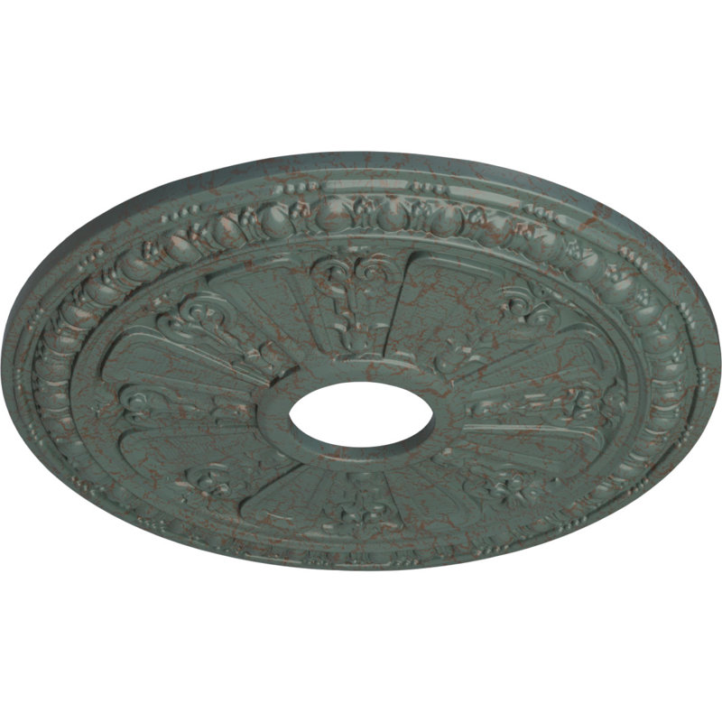 Endurathane Amelia Ceiling Medallion, 19 5/8"OD x 3/4"P (Fits Canopies up to 2 3/8"), Hand-Painted Brushed Mahogany Finish
