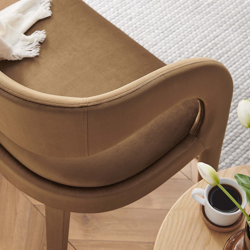 Modway Pinnacle Performance Velvet Accent Bench, Brown