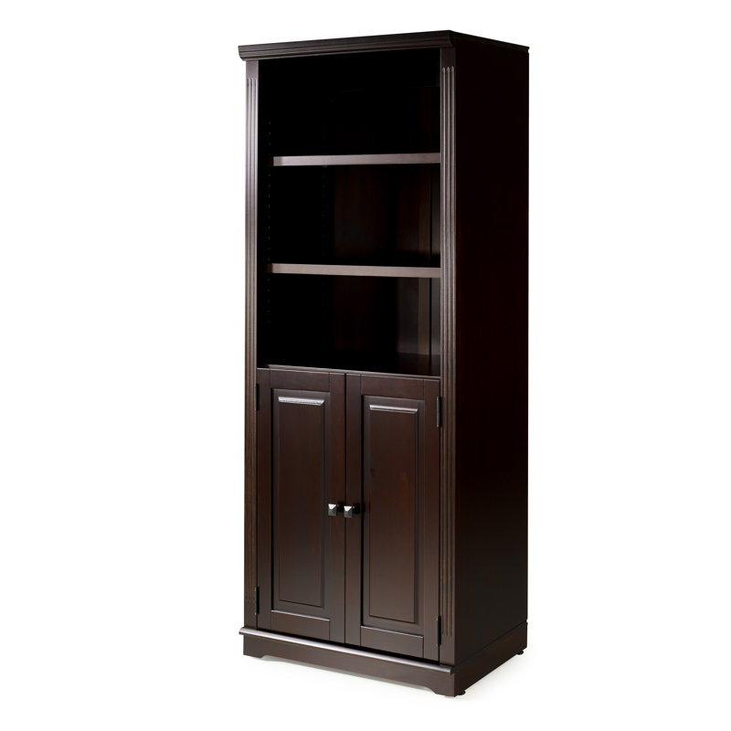 Bibliothèque de rangement de H 72 po x l 33 po Portland, Cappuccino