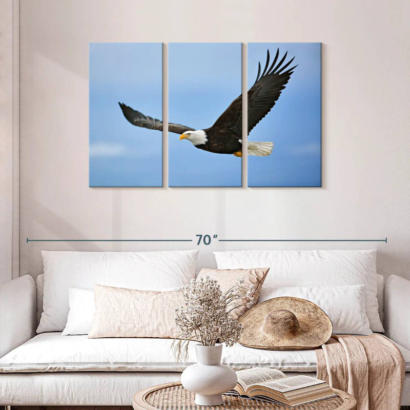 Gliding Bald Eagle, 28" H x 45" W
