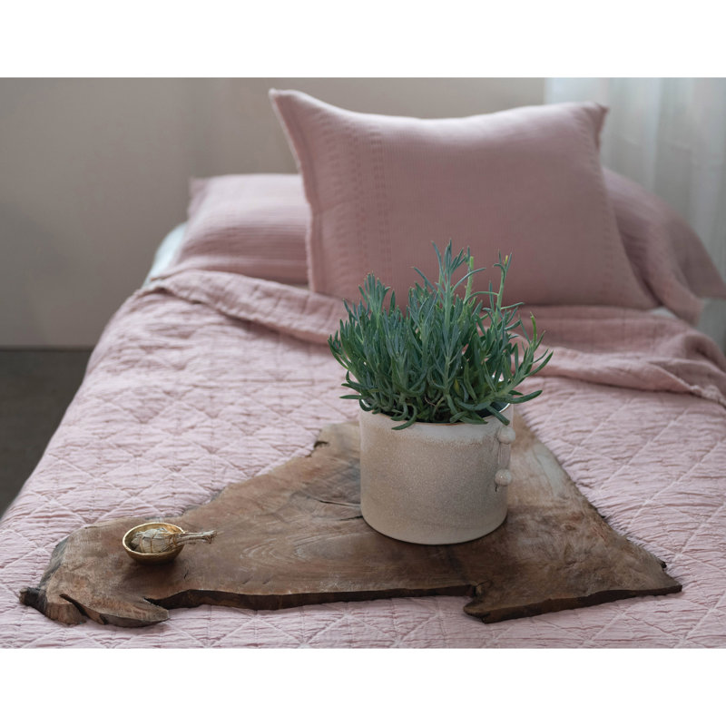 Elegant Cream Stoneware 9.75'' Round Indoor Planter