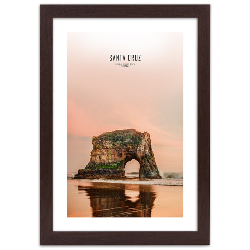 Santa Cruz Mountain Lake - Single Picture Frame Print, 90cm H x 60cm W, Brown