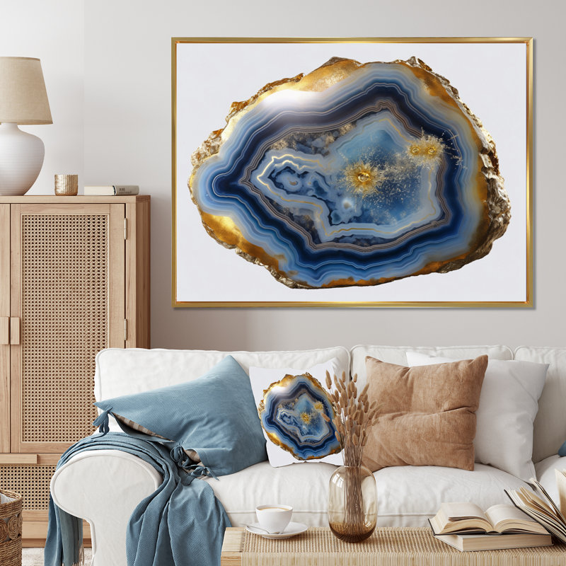 Geode Gems II - impression sur toile Geode Stone, H 30 po x l 40 po, Cadre photo noir