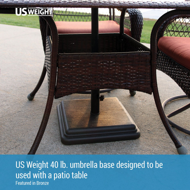 40 Pound Umbrella Base with Stem, Brown