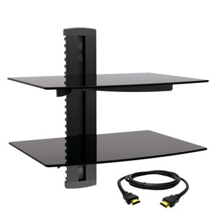 Support mural noir avec tablettes