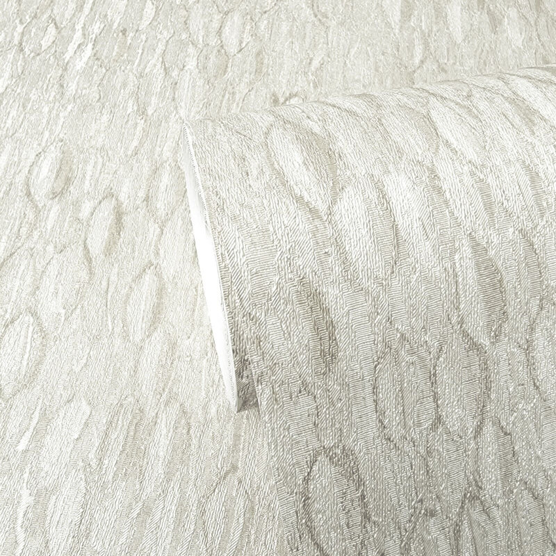 Papier peint moderne à motif écailles de poisson blanc cassé Modern, Crème