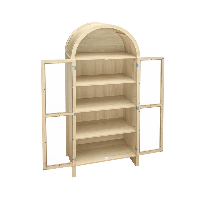 Armoire moderne de 70,76 po de hauteur avec tablettes réglables, porte en acrylique pour un rangement pratique, style élégant