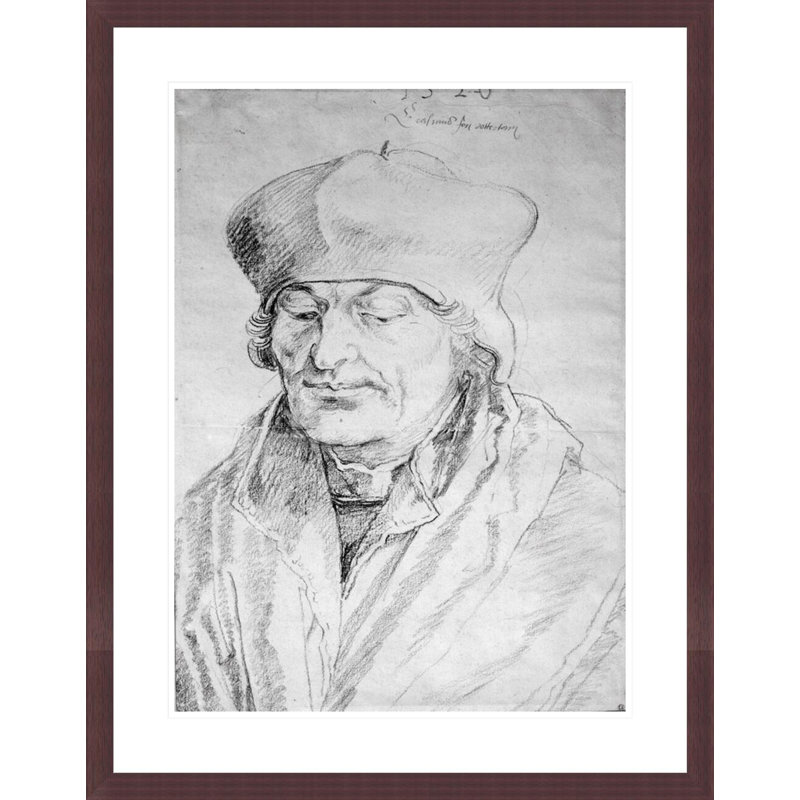 Portrait de Desiderius Érasme (1469-1536) par Albrecht Dürer, impression giclée encadrée, H 29,5 po x l 23,16 po