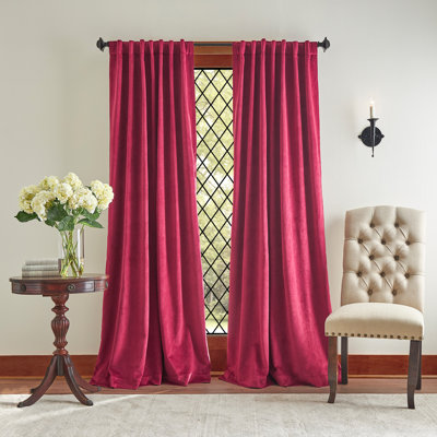 Lucca Velvet Solid Max Blackout Rod Pocket Curtain Panel Pair (Set of 2)