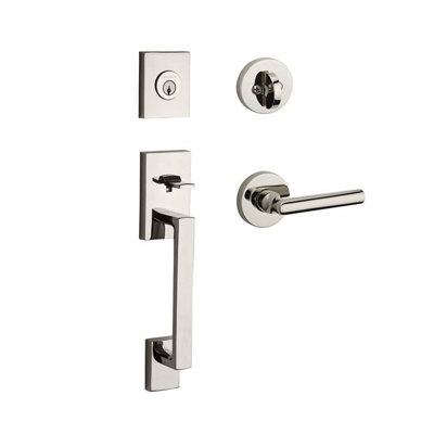 La Jolla Handleset with Single Cylinder Deadbolt and Door Lever and Rosette