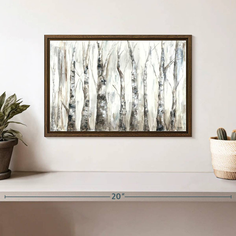 Winter Aspen Trunks - neutre, 13 po x 9 po, Cadre flottant noyer