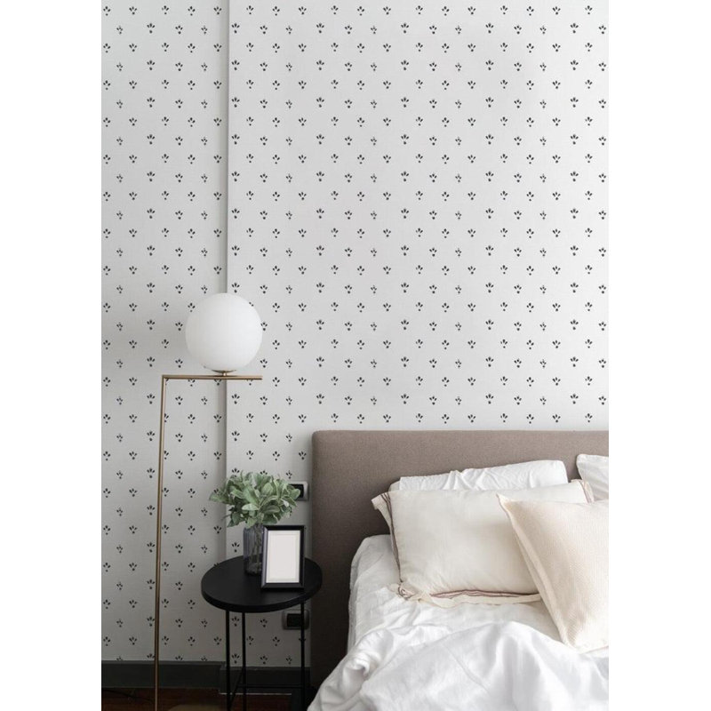 Lady Charlotte Fleur 10' L x 24" W Wallpaper Roll, Stamp, PVC, Self-adhesive