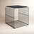     Lucillie Steel Block End Table with Storage- Modern Accent End Table for Living Room, Bedroom, or Lounge Spaces- Black Side Table