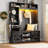 75 Inch Tall LED Hall Tree, Mudroom Storage Cabinet with Bench, Coat Rack, Shoe Cubbies and Umbrella Holder-1881305904