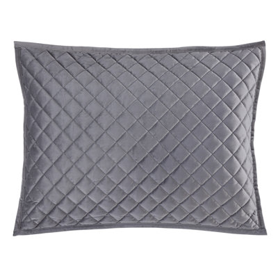 Velvet Diamond Solid Colour Quilted Modern Contemporary 2 Piece Pillow Sham Set