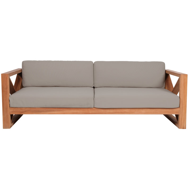 Anguilla Waterproof Fabric Outdoor Sofa, Gray, 3