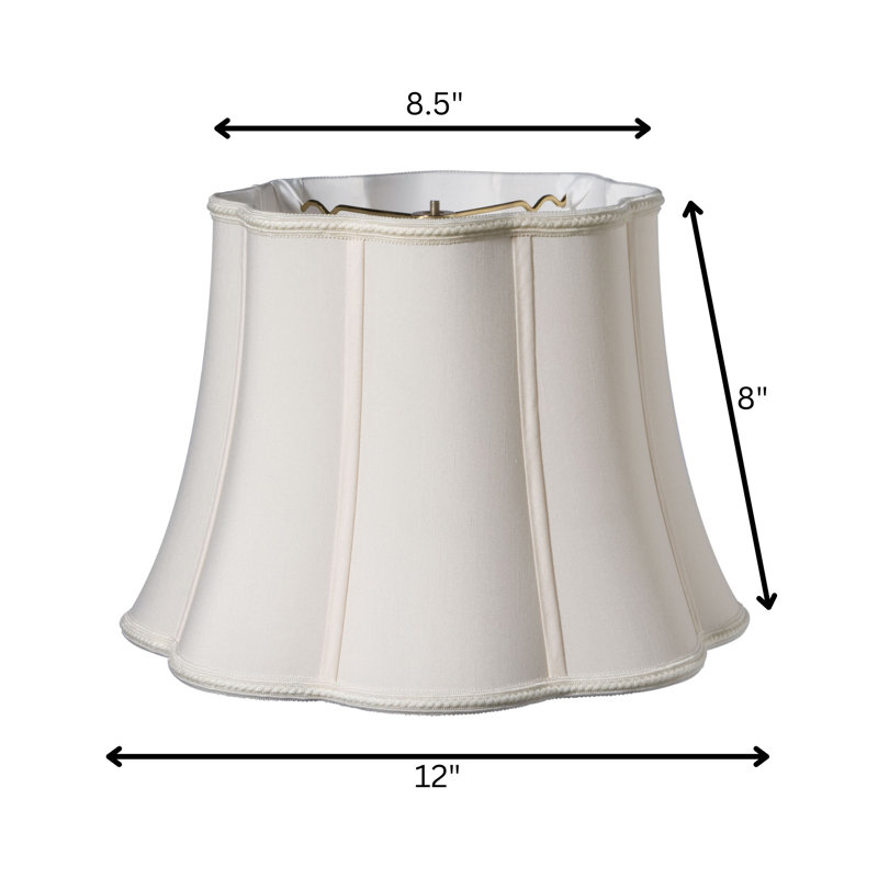 Abat-jour cloche en soie 8 po H, Crème