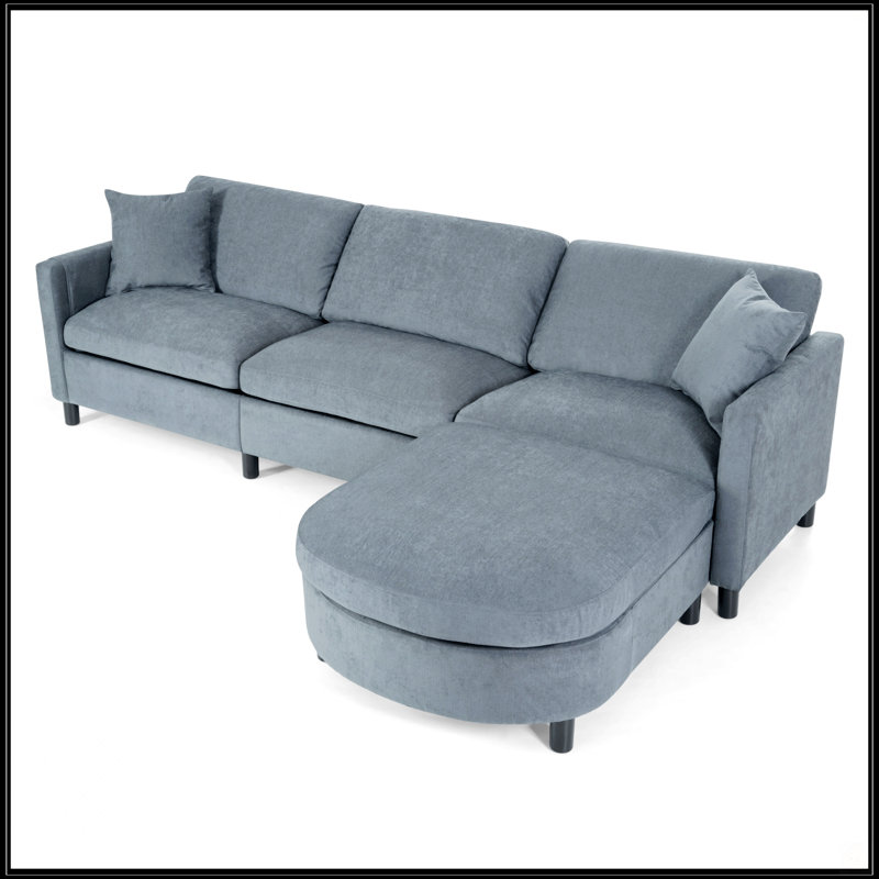 107.87'Sectional Sofa Couch With 1 Ottoman