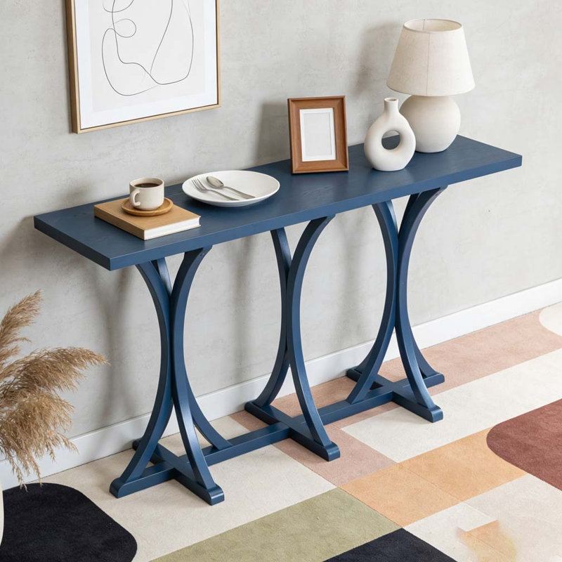 59.8'' Wooden Console Table, Navy Blue