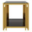 Ensemble de 3 tables de salon avec 1 table basse et 2 tables de bout, rectangulaire, verre trempé, métal asymétrique, finition dorée et tablette inférieure, 47,5 po