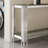 Sophisticated Double-Layer Tempered Glass Console Table with Stainless Steel Frame for Versatile Use-128695679