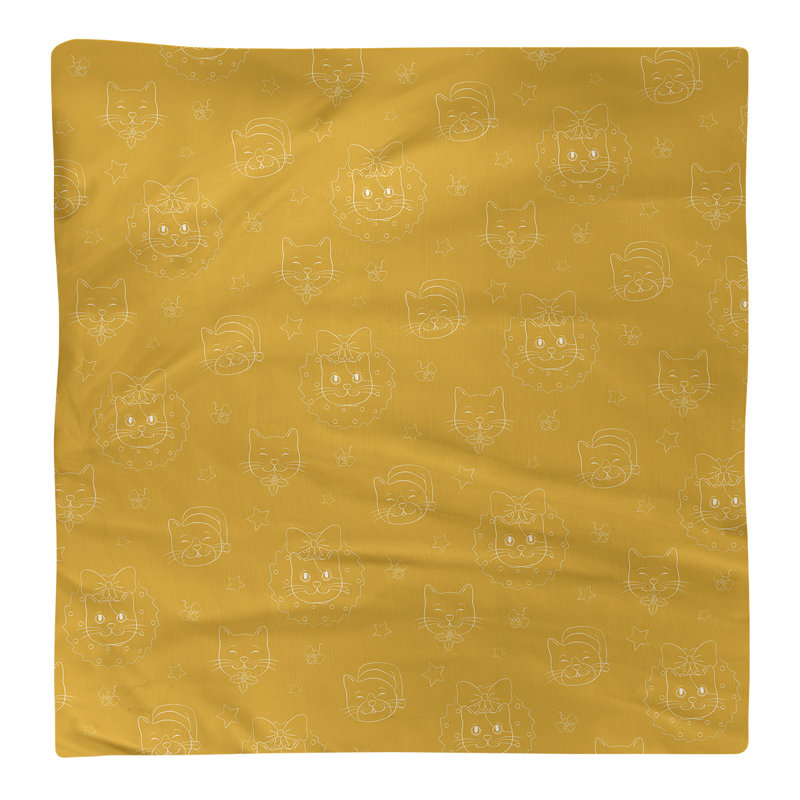 No Pattern Square Napkin, 22" x 22", White/Red/Green, Cotton