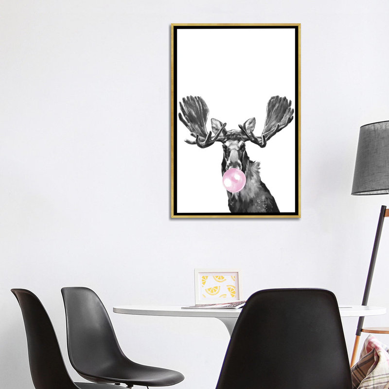 Art orignal de gomme à bulles, H 40 po x l 26 po x P 1,5 po, Toile encadrée d'or