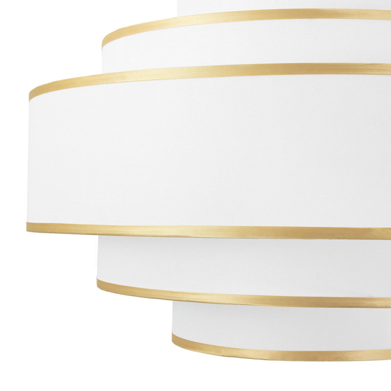 Aasim 30" 7-Light Dimmable Tiered Drum Chandelier, Gold