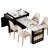 82.7 Inch Kitchen Island With Extendable Table, Black Wood Grain, Double Storage, 2 Drawers, 1 Type-C Port, Dining Table For 4-6 People, Cabinet, Storage Design, Side Shelves, Power Outlet-1698851701
