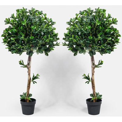51'' Faux Boxwood Plant in Ceramic Pot