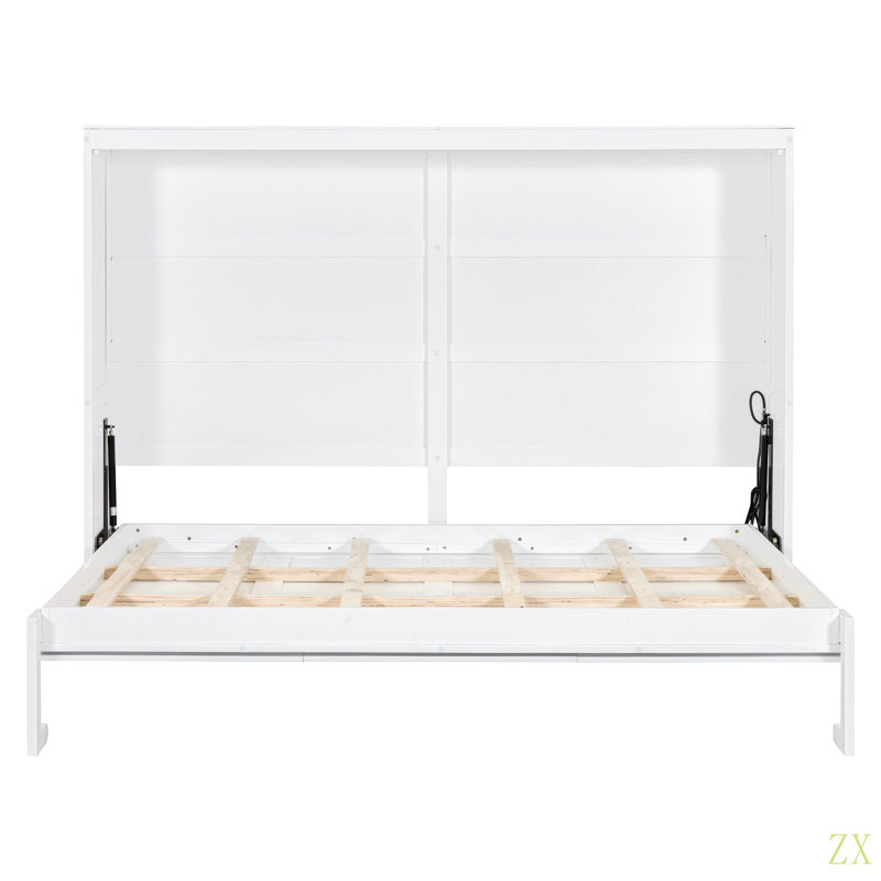 Lit escamotable double pleine grandeur, Lit double, Blanc
