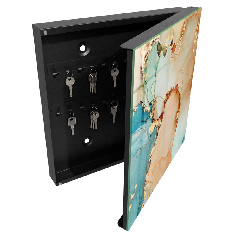 Key box, Opens to the left, 30x30x5, Black, Sensual colors and flowing lines delight, 