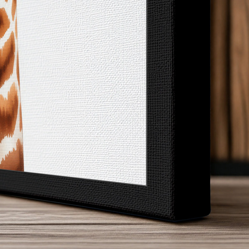 Gentle Giraffe Modern - Wrapped Canvas, 24x16 - 61.0 x 40.6 cm, Black Border
