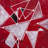 White Triangles on Red Background - Abstract Office Print