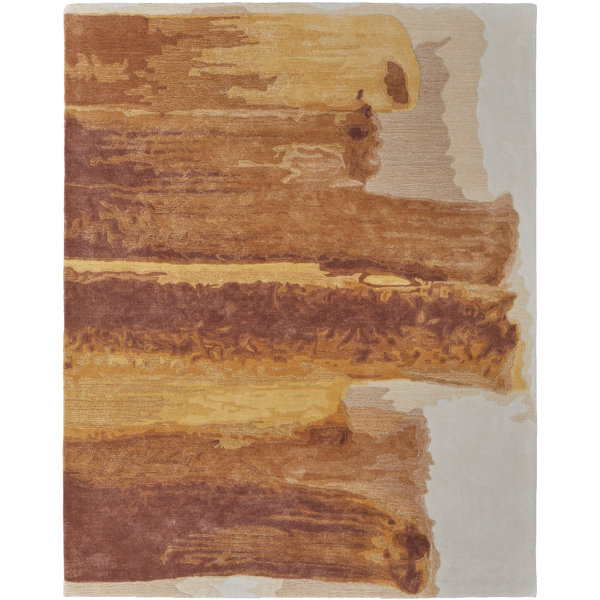 Ramiro Abstract Hand Tufted Rust / Brown Rug