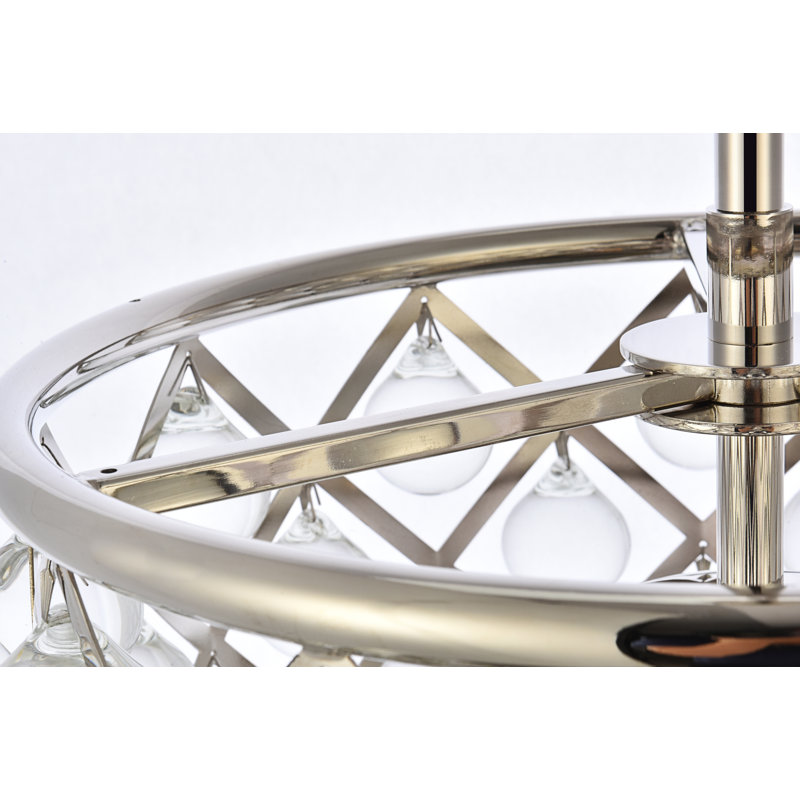 Lustree tambour 3 lumières Swinney, Nickel poli