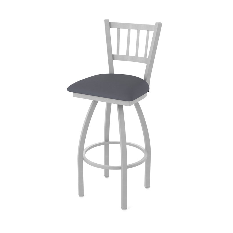 Tabouret pivotant 810 Contessa, Nickel anodisé, Vinyle - tempête Canter, Très grand (siège d'une hauteur de 36 po)